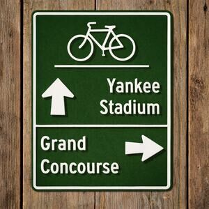 New York City Bike Grand Concourse Yankee Stadium Road Sign Street Traffic NYC